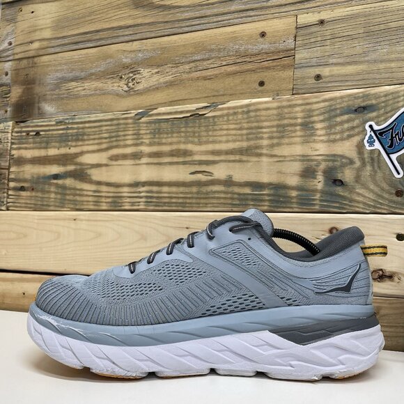 Hoka One One Bondi 7 Athletic Running Sneakers Men’s Size 12 Blue Yellow - Picture 7 of 12